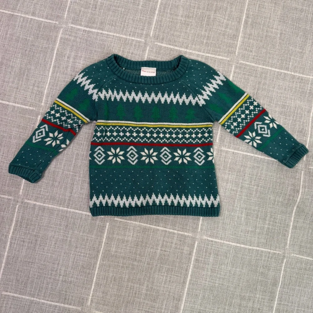 Hanna Andersson Holiday Sweater & Leggings Set‎ 12-18 Months Fair Isle Cotton
